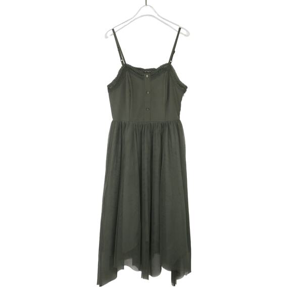 SHEIN Dresses & Skirts - Shein Luxe Olive Green Sleeveless Spaghetti Strap Midi Dress Medium